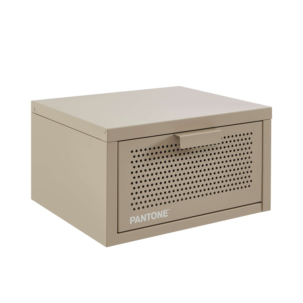 Table de chevet murale en acier taupe, PANTONE