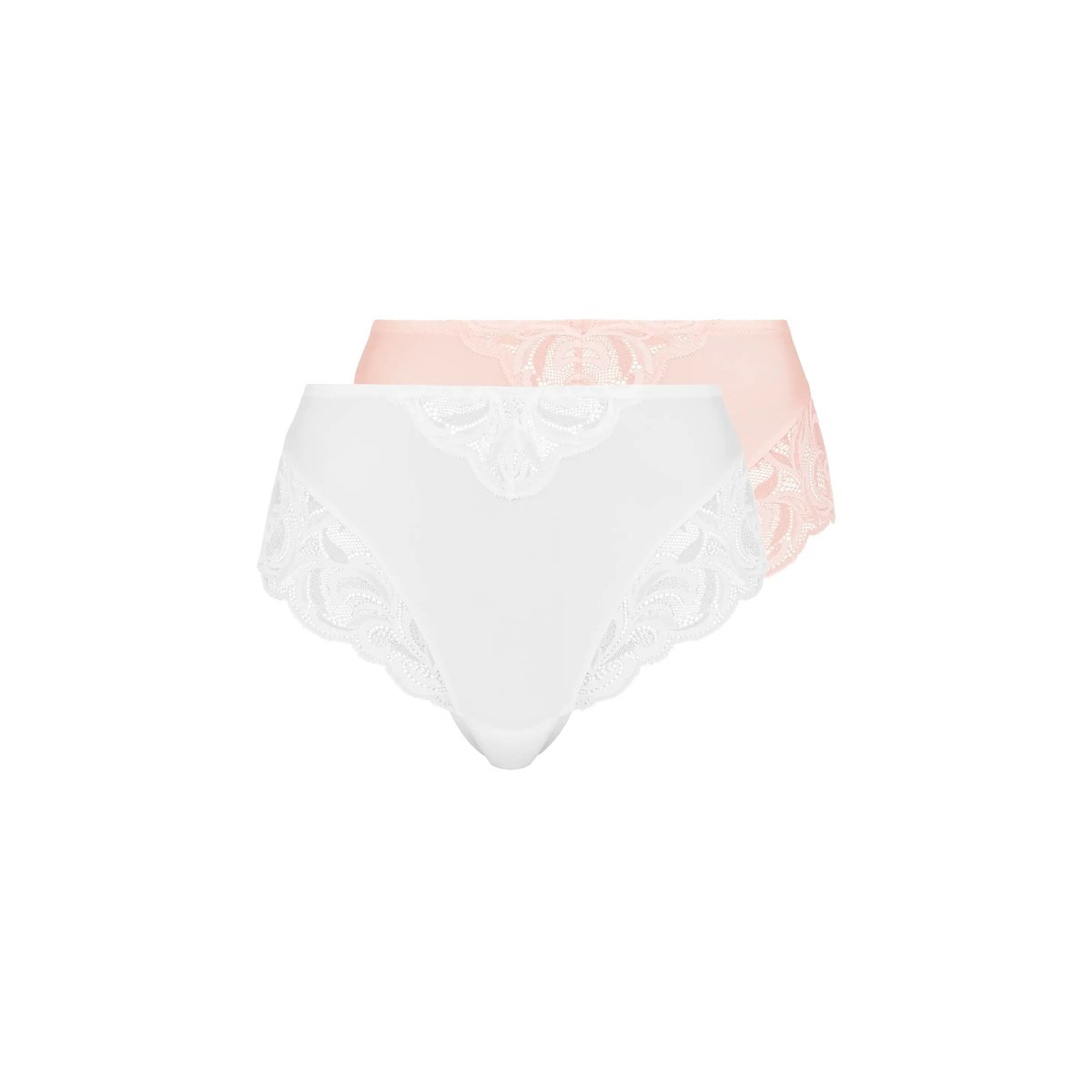 Lot de deux culottes CARLA blanc&rose, SANS COMPLEXE