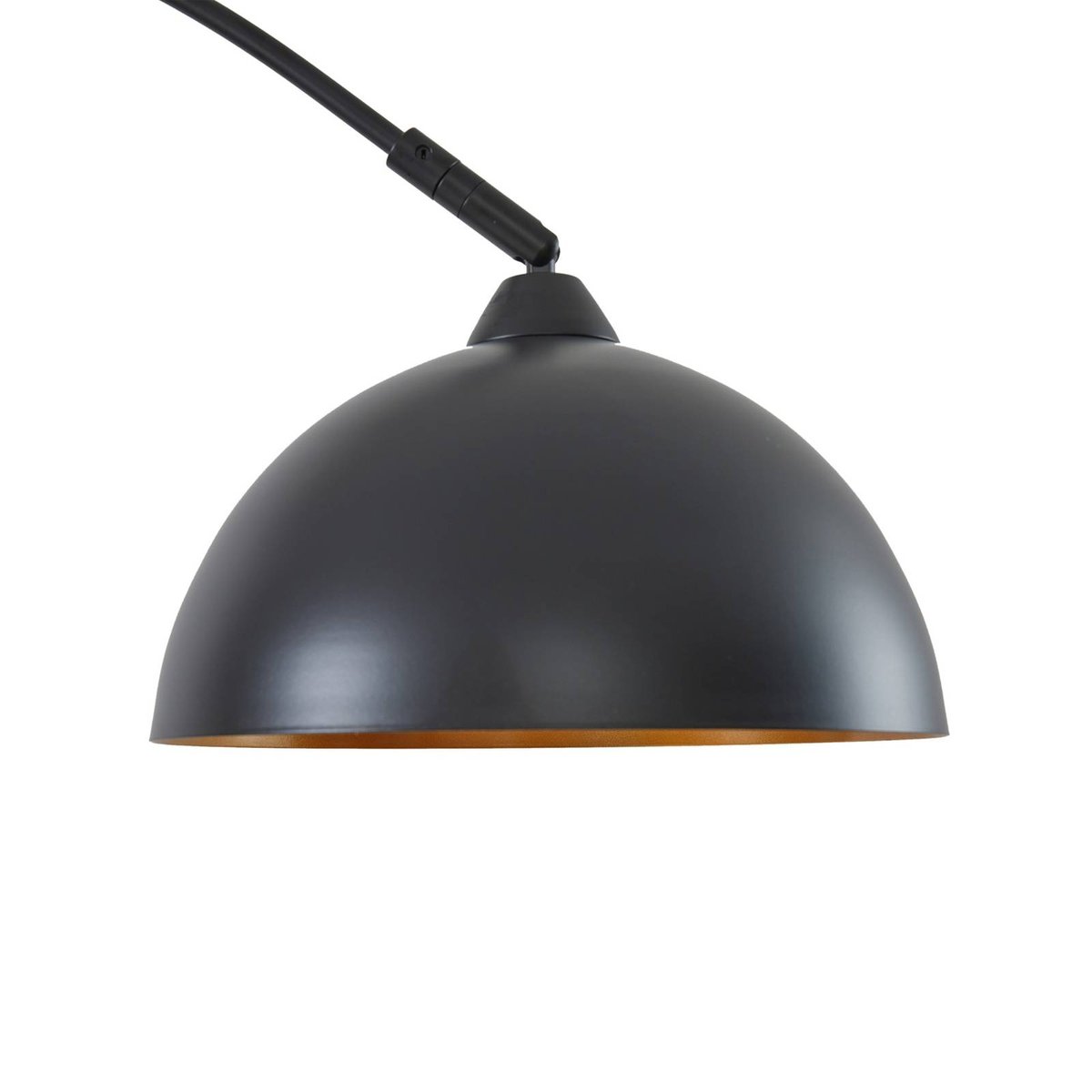 Lampadaire en métal moderne, Tonka noir, doré, LINDBY