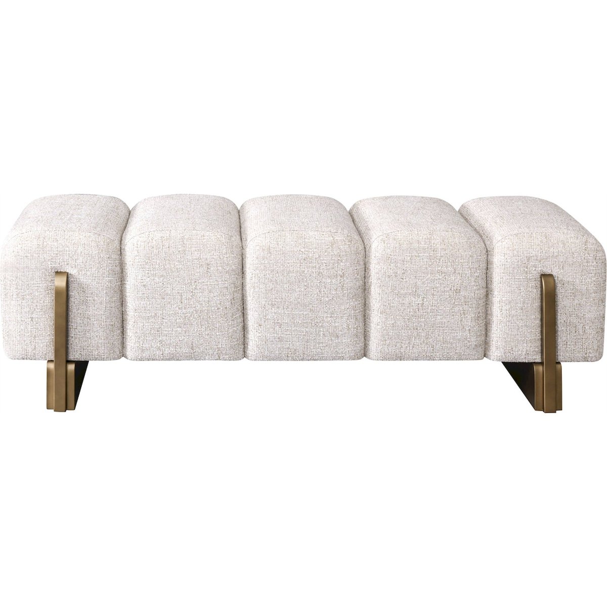 Banc en tweed crème et bronze doré, RECOLLECTION