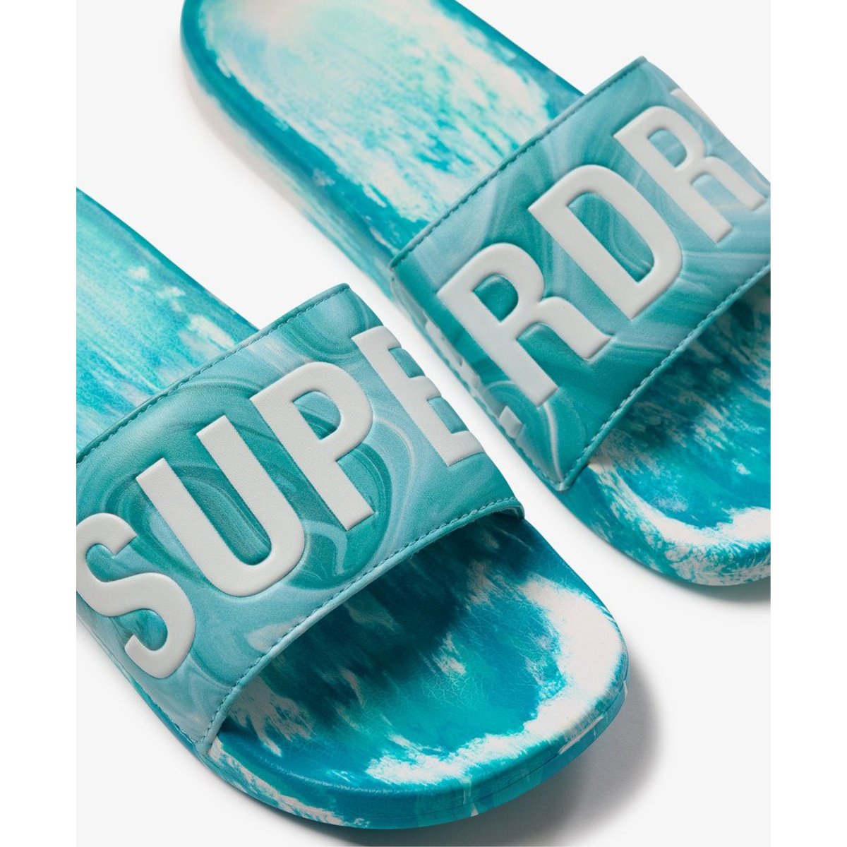 Claquettes de Piscine Marble bleu foncé aop, SUPERDRY