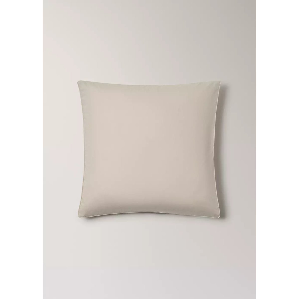Deux taies d'oreiller percale de coton 500 fils finition passepoilée 60x60 cm sable, MANGO HOME