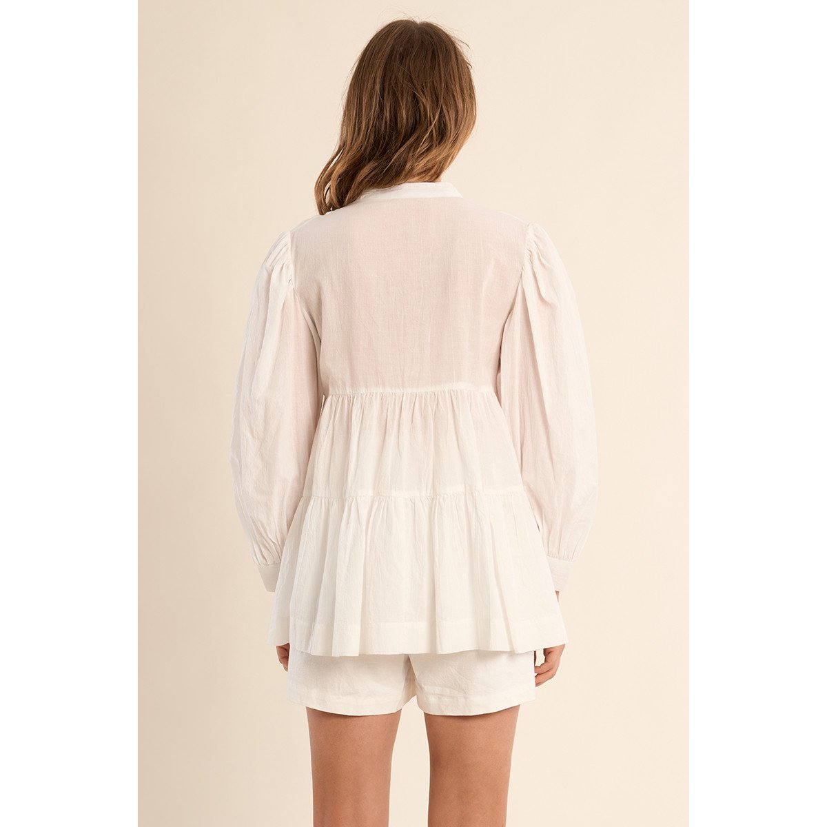 Longue chemise en coton, broderies anglaises offwhite, MOLLY BRACKEN