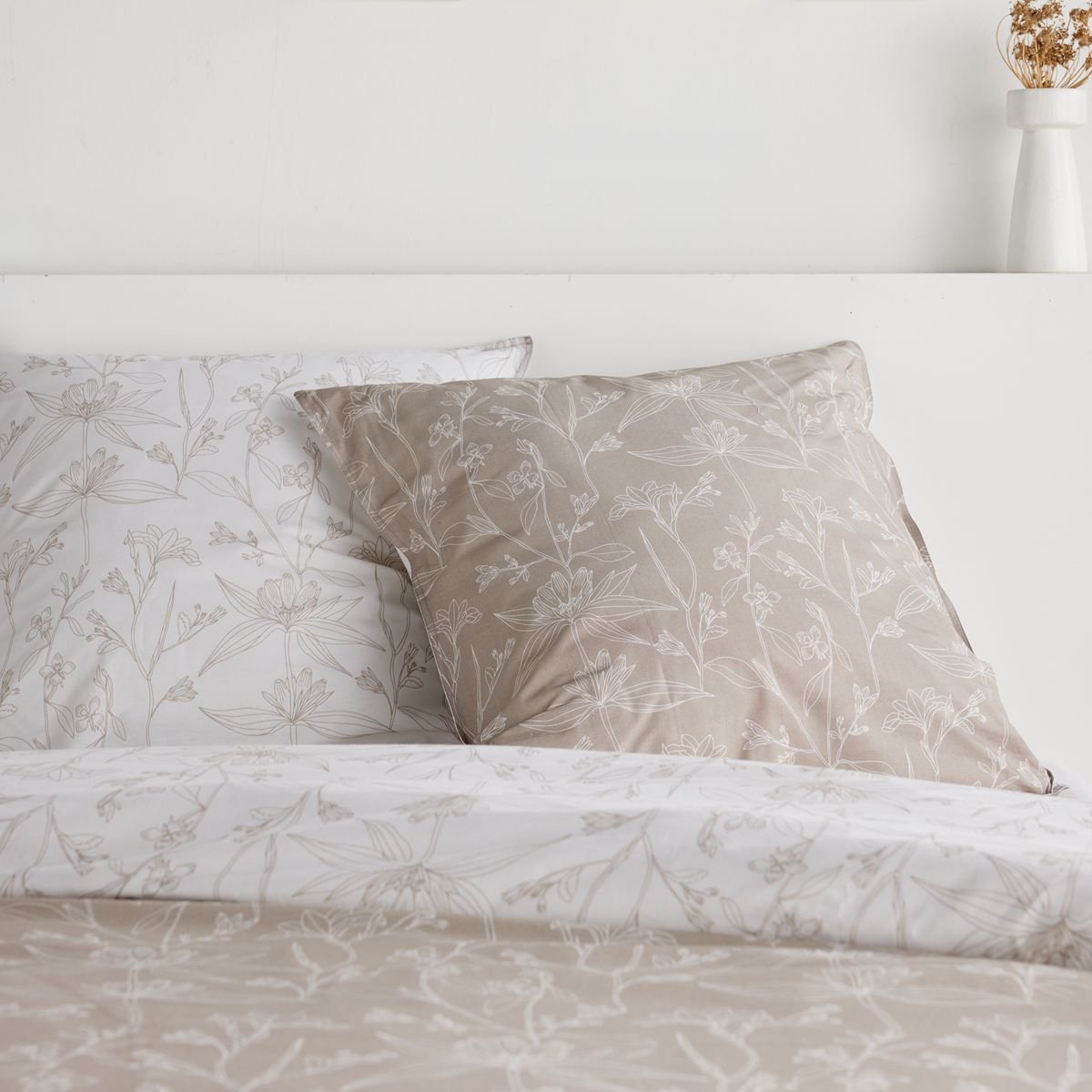 Parure de lit imprimé Floral SUNSHINE ALBAN beige, TODAY