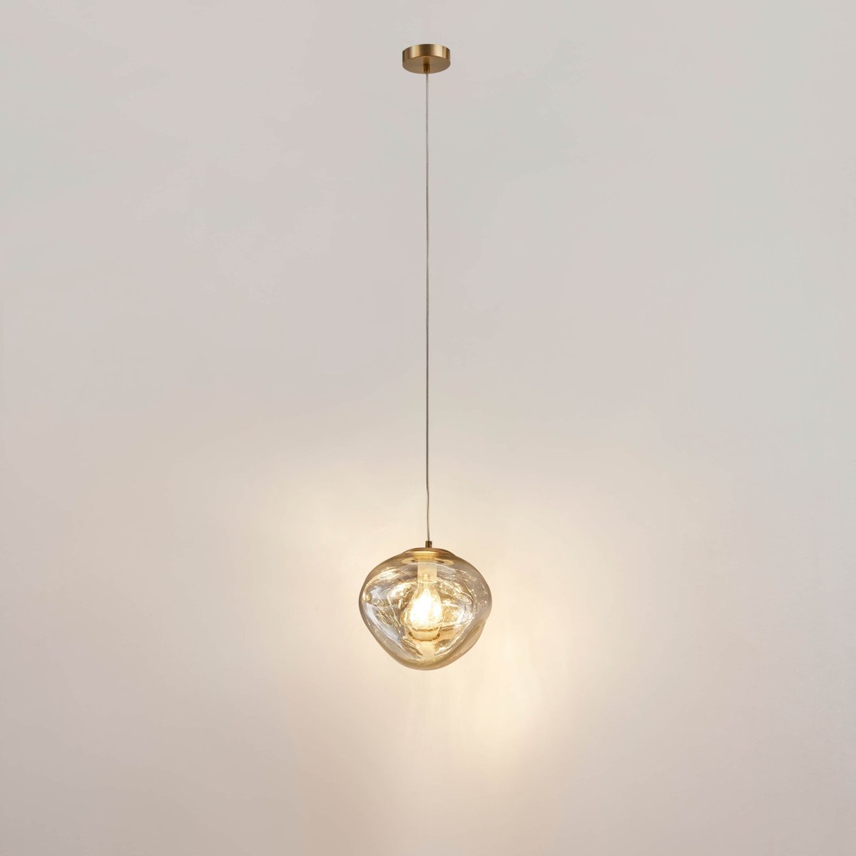 Suspension moderne en verre texturé - ISOTTA gris fumé, KOSILUM