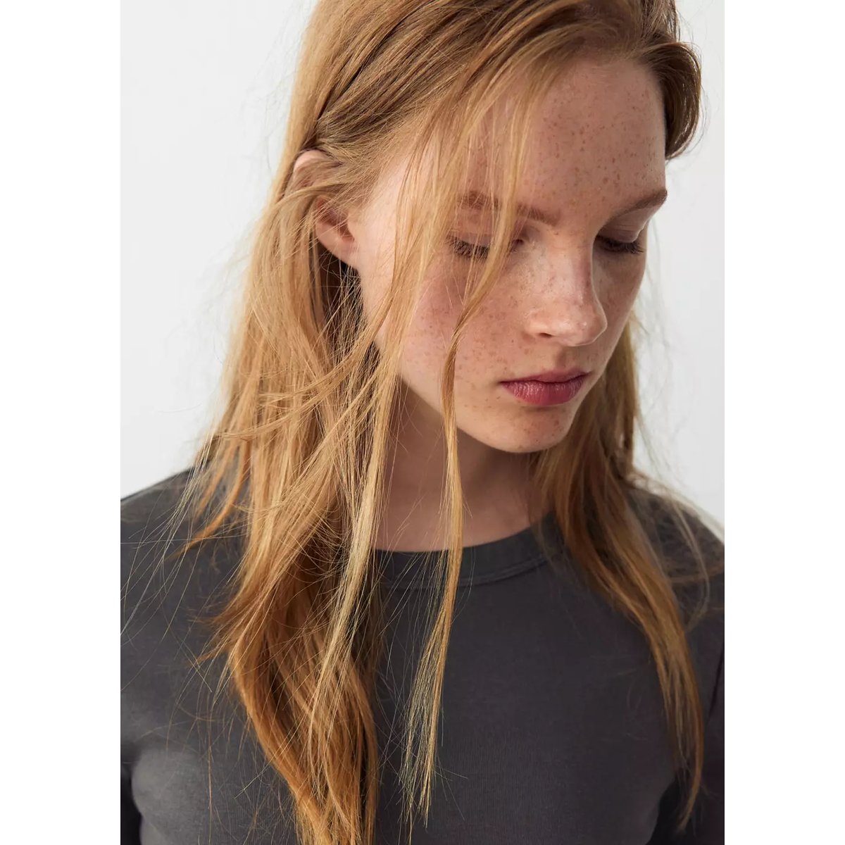 T-shirt coton effet délavé gris anthracite, MANGO TEEN
