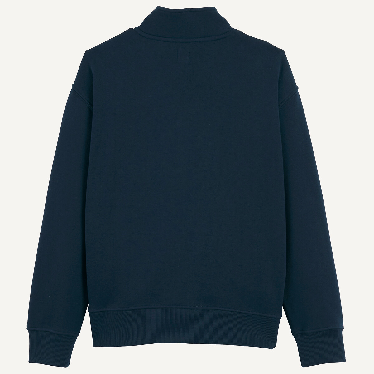 Sweat col camionneur zippé, avec message imprimé, en molleton bleu marine, LA REDOUTE COLLECTIONS