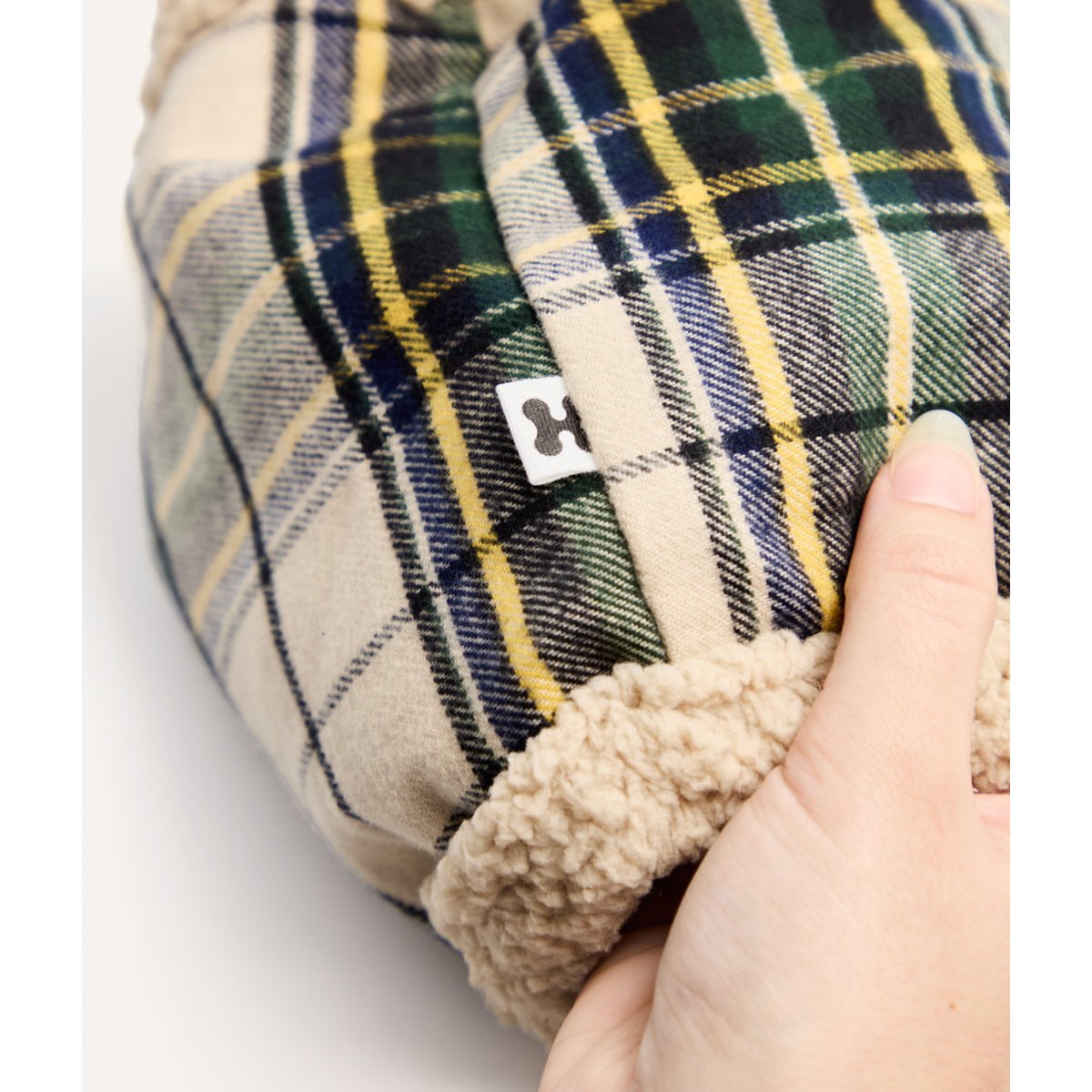 Snood tartan beige pour chien, Olga beige, CAFIDE