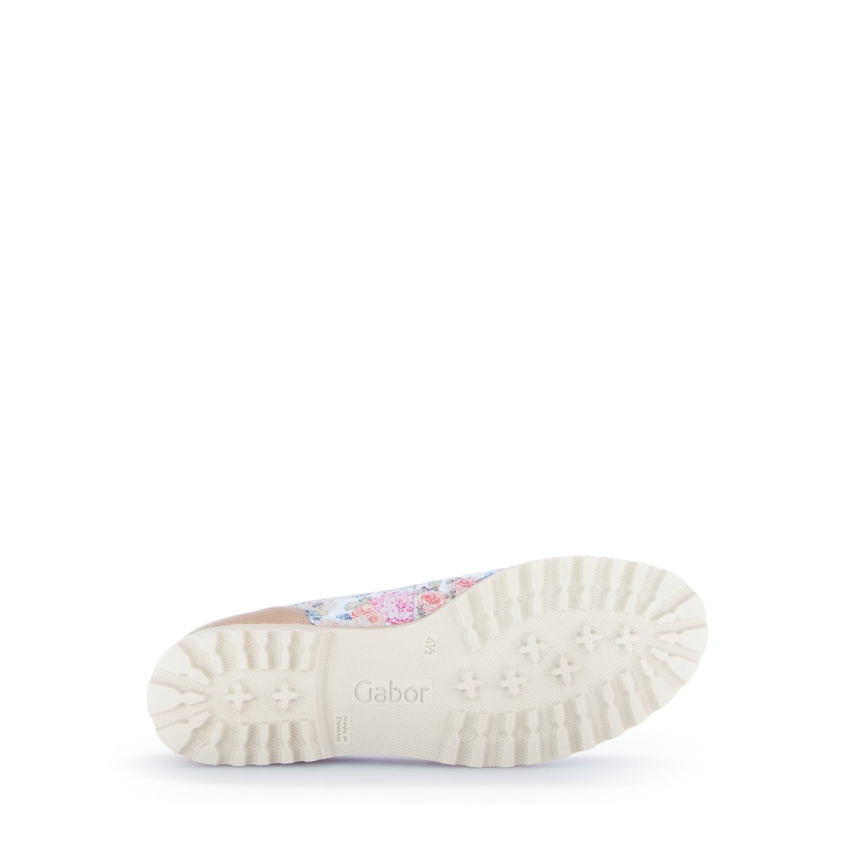 Ballerines en  à talon décroché effet galvanisé fleurie, GABOR