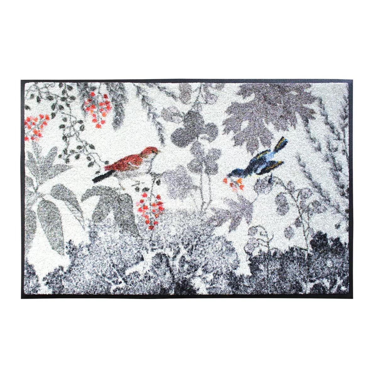 Tapis decor caoutchouc & nylon MONOCHROME fusain, GARNIER THIEBAUT