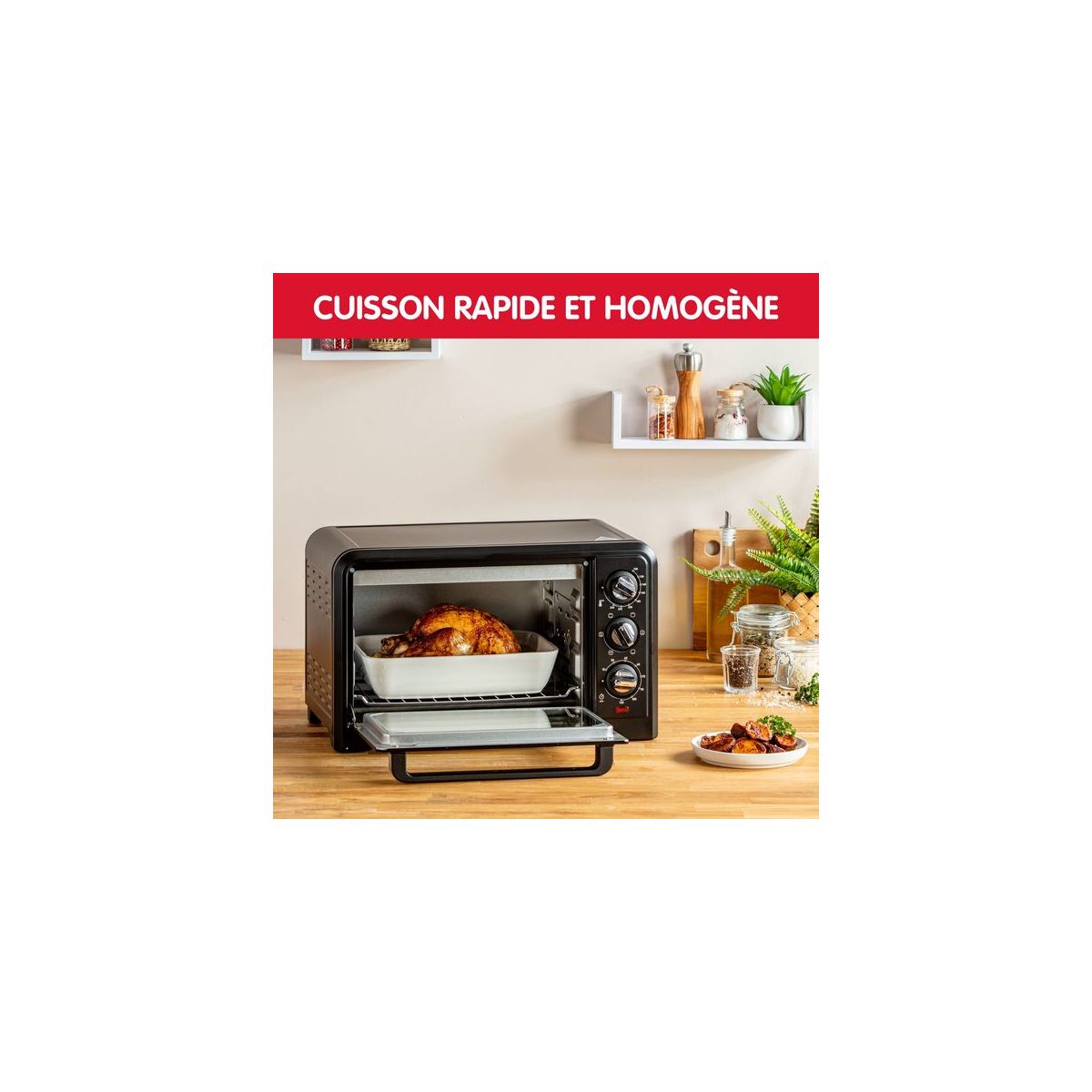 Mini four optimo 19l YY5187FB couleur unique, MOULINEX