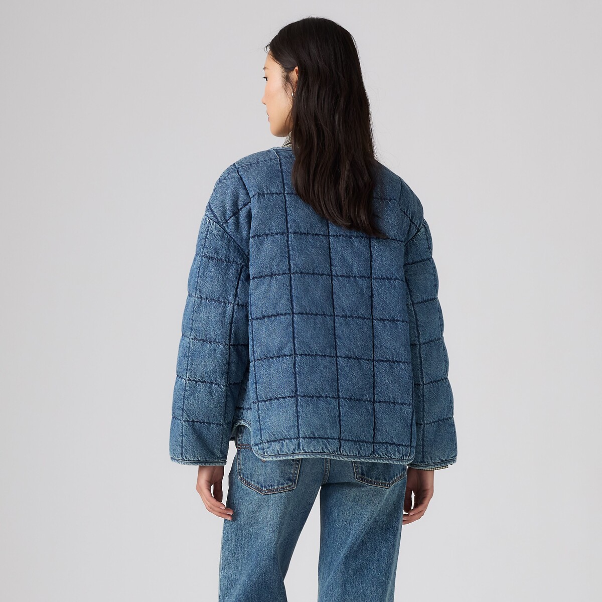 Doudoune courte col rond en denim denim, LEVI'S