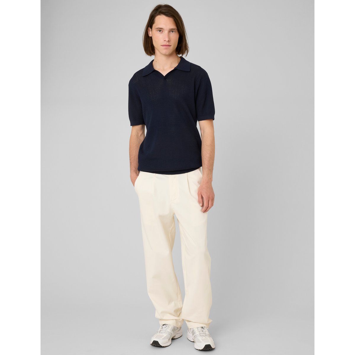 Pantalon à pinces naturel, BZB