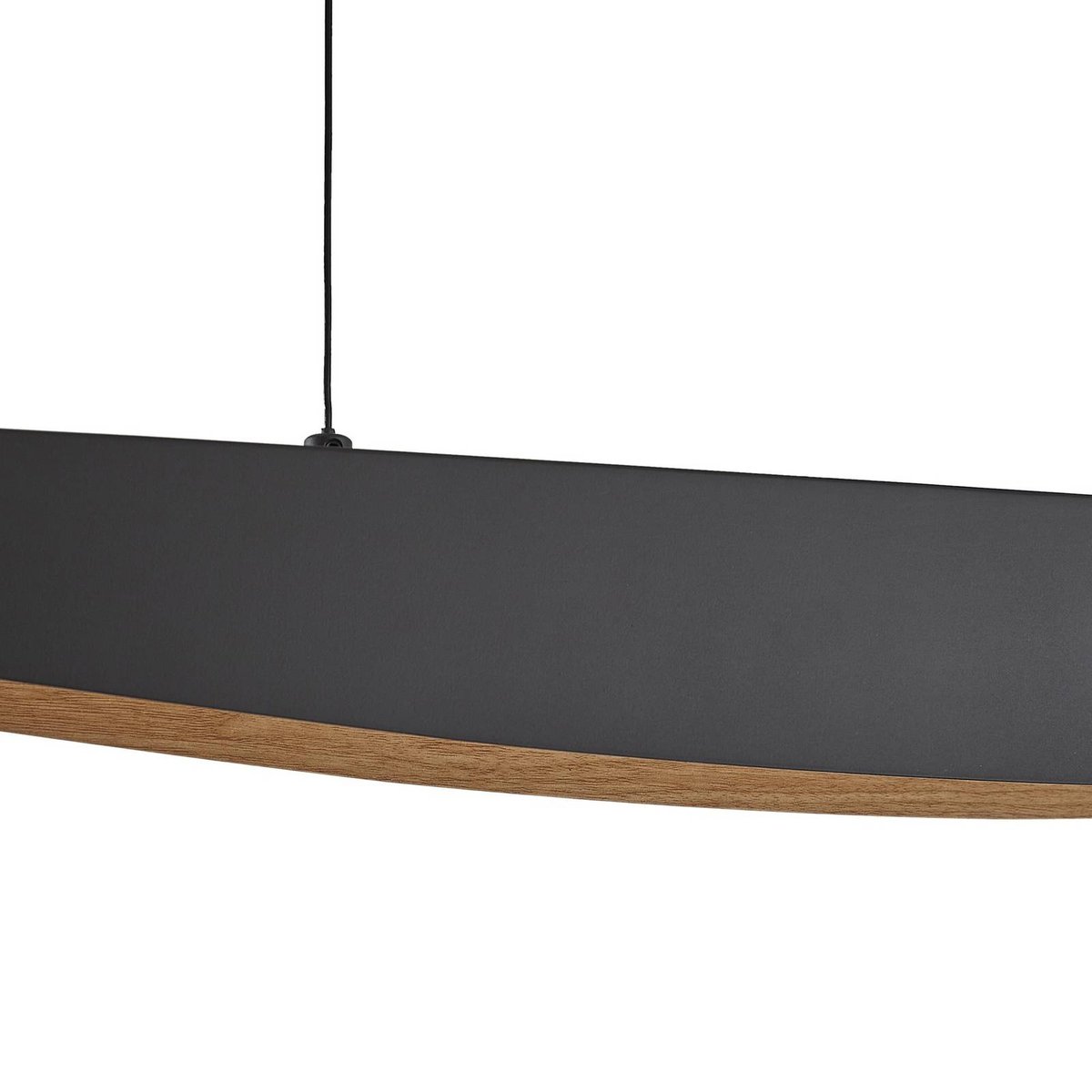 Suspension en métal moderneLED, Clavit noir, LUCANDE