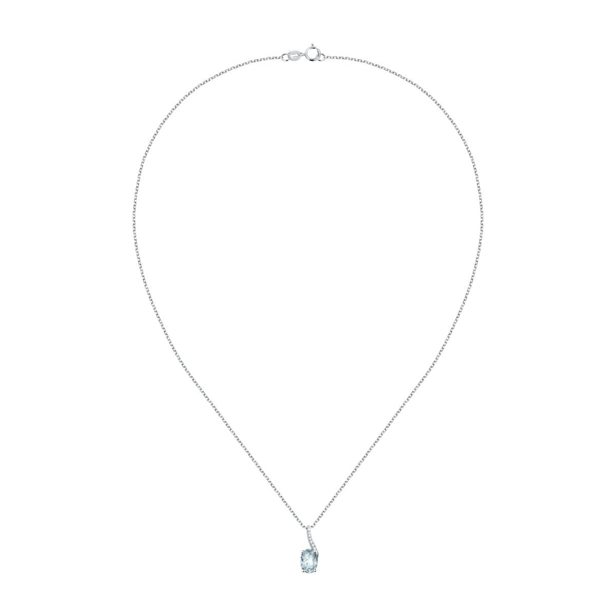 Collier en or blanc 750 ACQUAMARINA argent, BLUESPIRIT