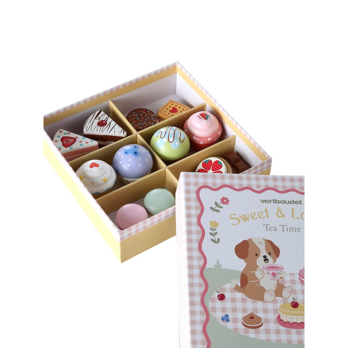 Boîte pâtisserie en bois FSC® multicolore, VERTBAUDET