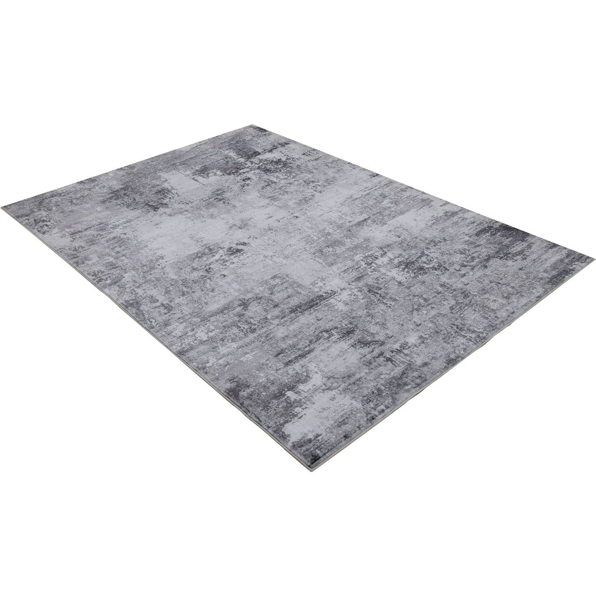 Tapis rectangulaire à poil court gris clair effet béton patiné, ARTE ESPINA