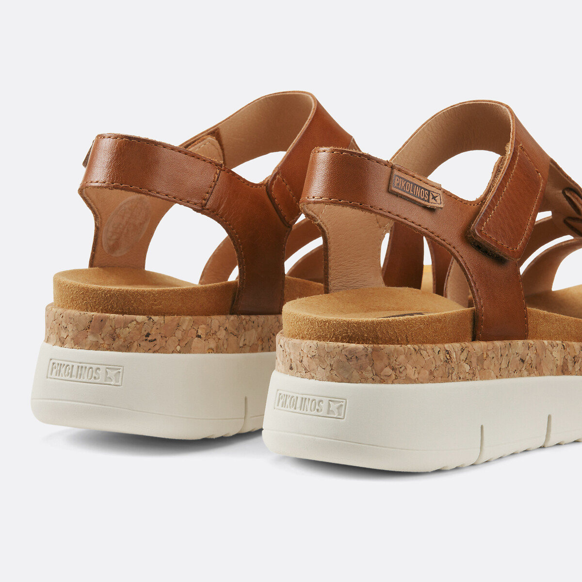 Palma Leather Wedge Sandals red, PIKOLINOS