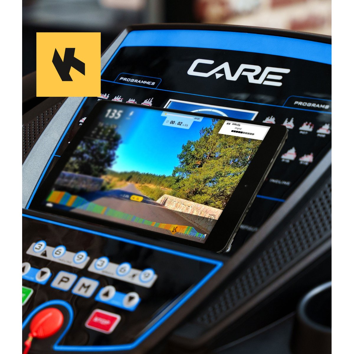 Tapis de course Connecté CARE - CT-5584-3 - 18km/h - Kinomap noir, CARE FITNESS