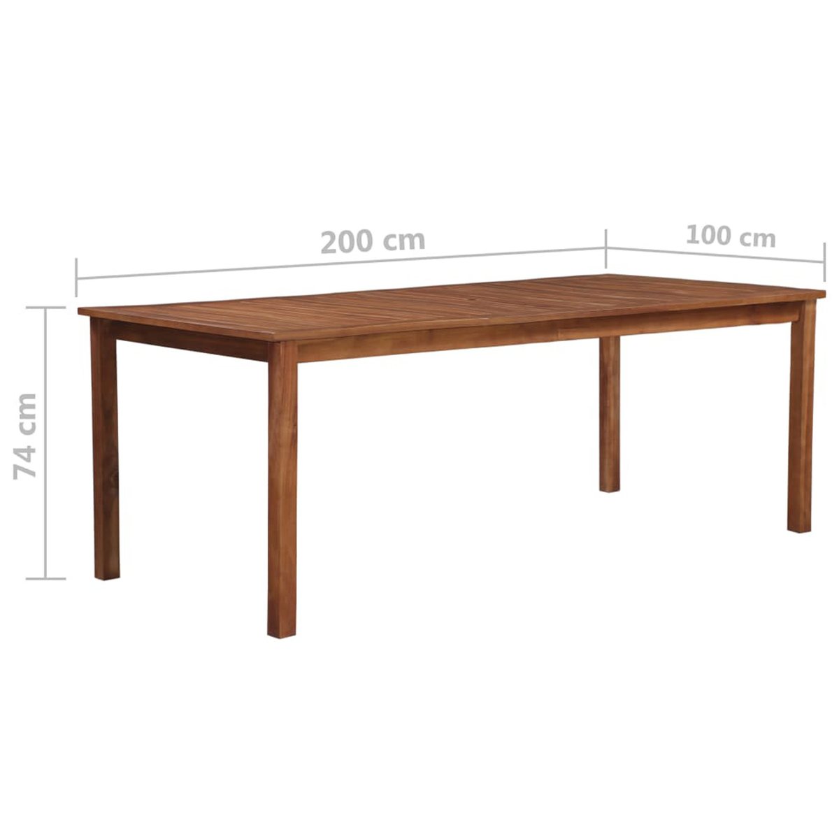 Table de jardin en bois d'acacia marron clair, HOME MAISON