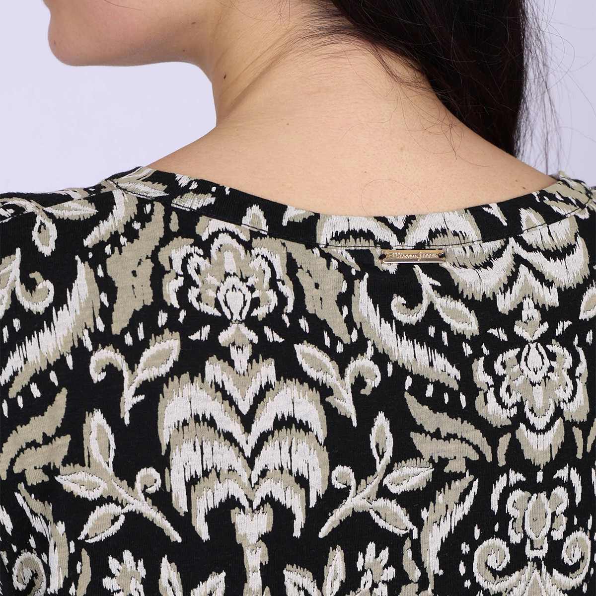 T-shirt viscose et lin noir, MISE AU GREEN
