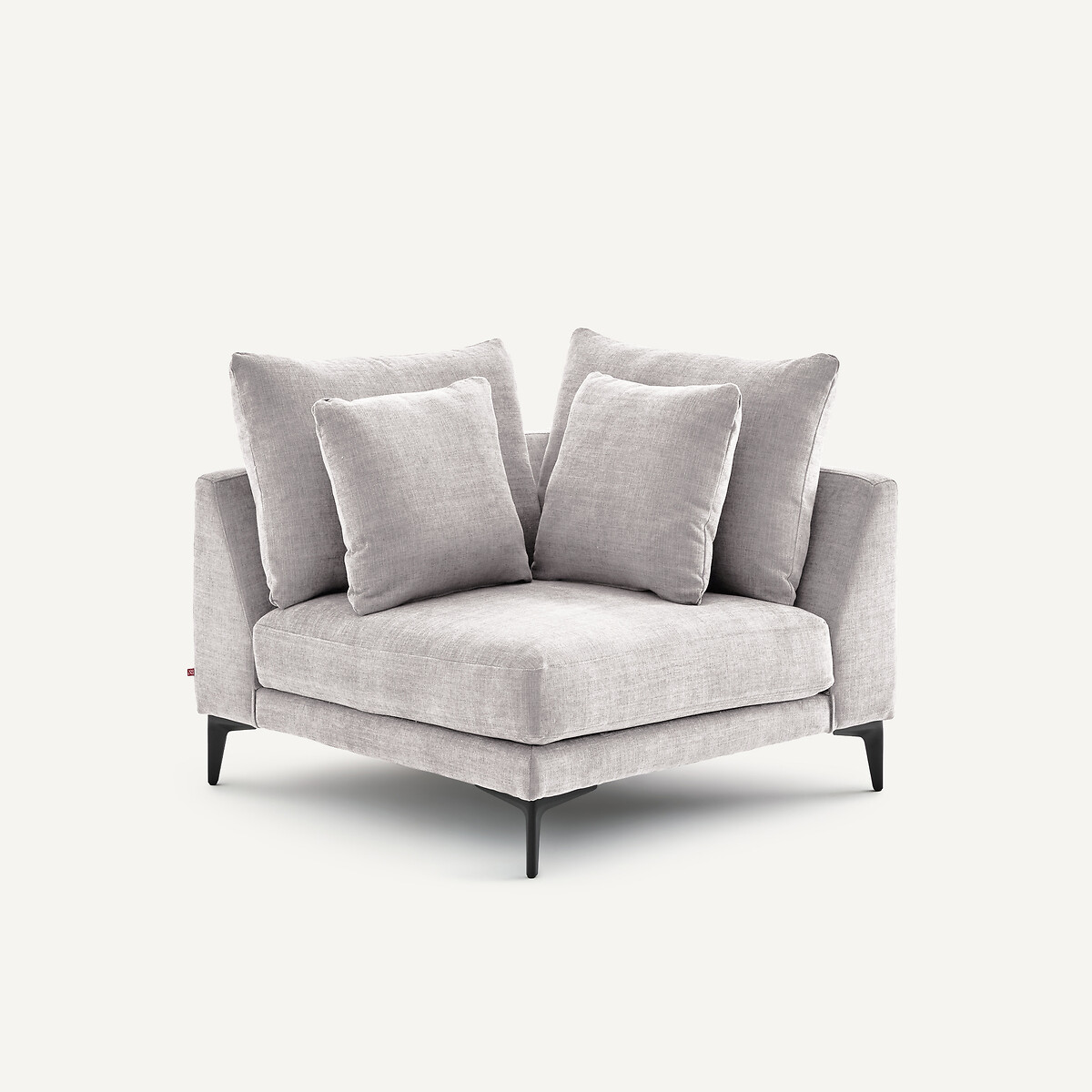 Canapé d'angle en polyester coton, MODERNISTE gris clair, EMMANUEL GALLINA X AM.PM
