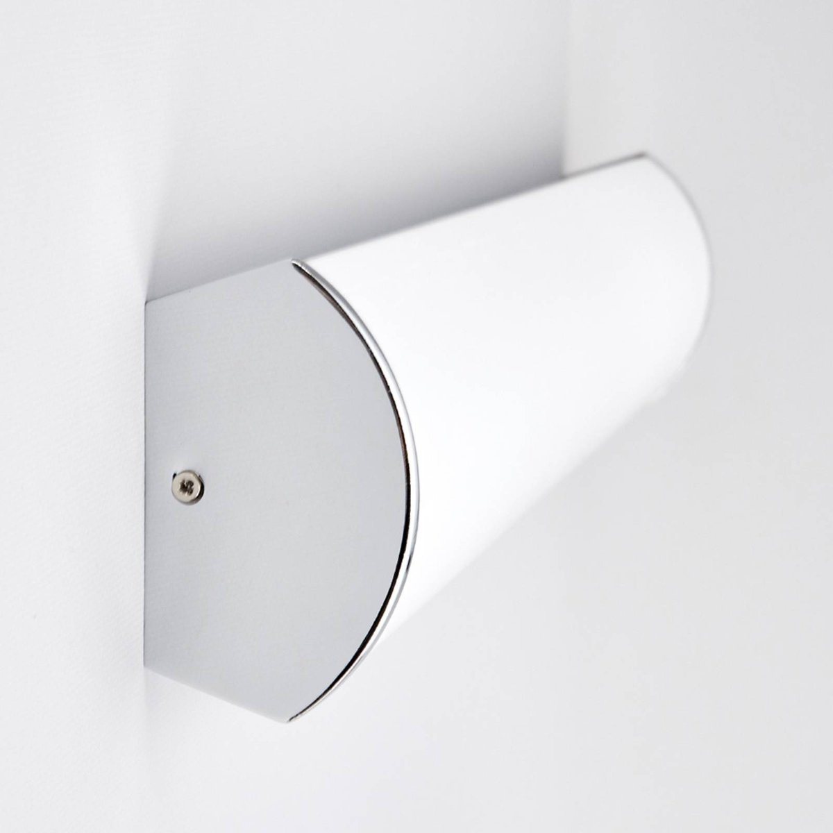 Applique en métal moderneLED, Elanur blanc satiné, chrome, LINDBY