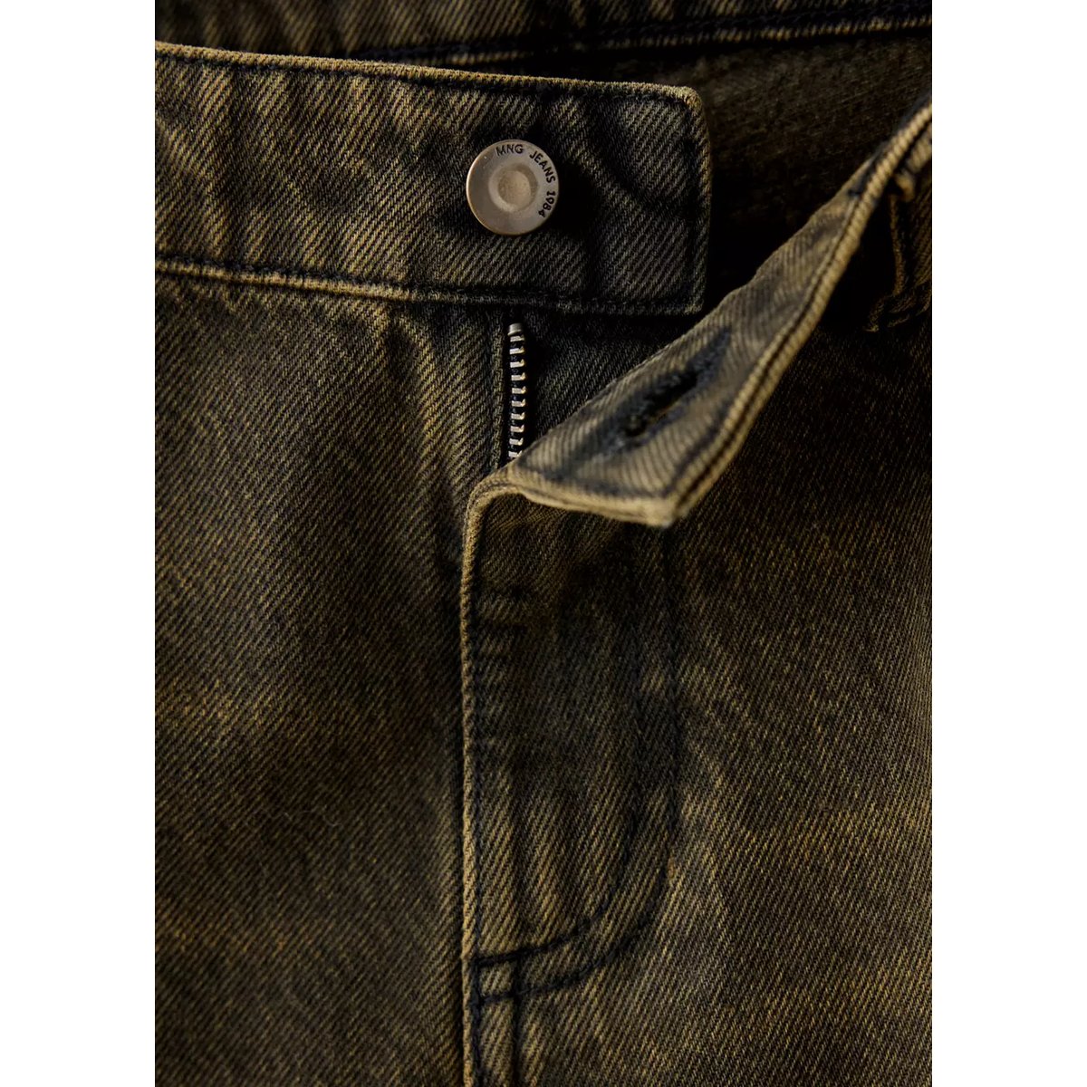 Jean slim usé bleu foncé vintage, MANGO