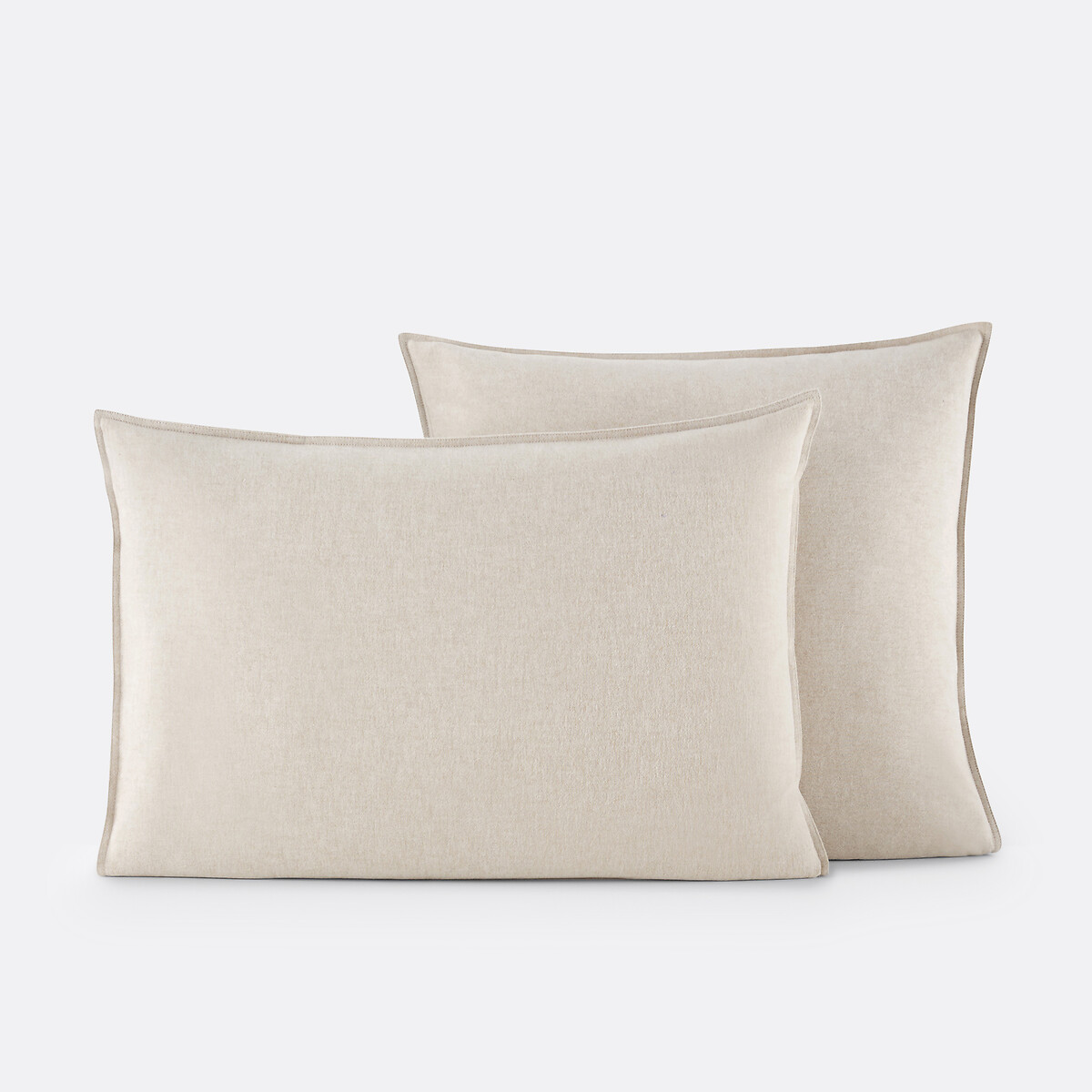 Clara Brushed Cotton Chambray Pillowcase beige marl, LA REDOUTE INTERIEURS