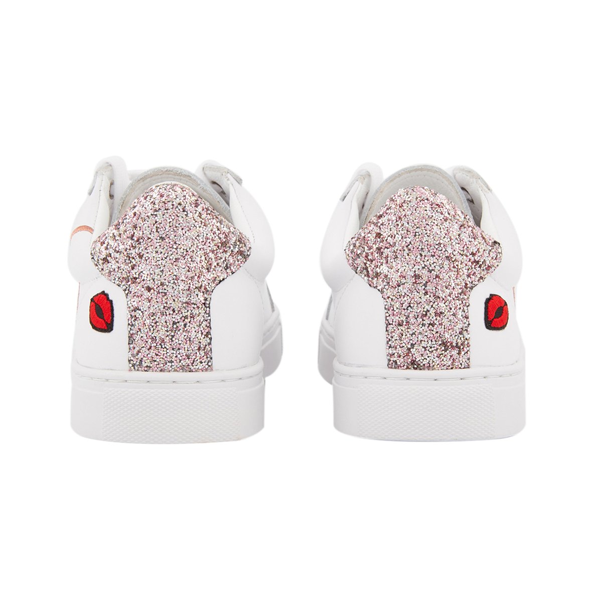 Baskets En Cuir Simone Bisous blanc, BONS BAISERS