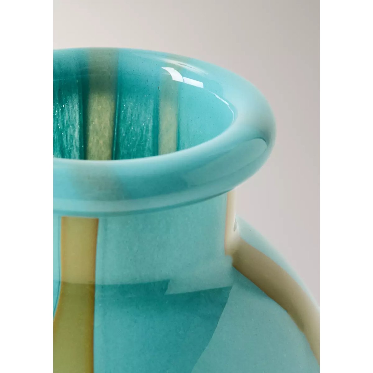Vase 100 % cristal bicolore turquoise, MANGO HOME