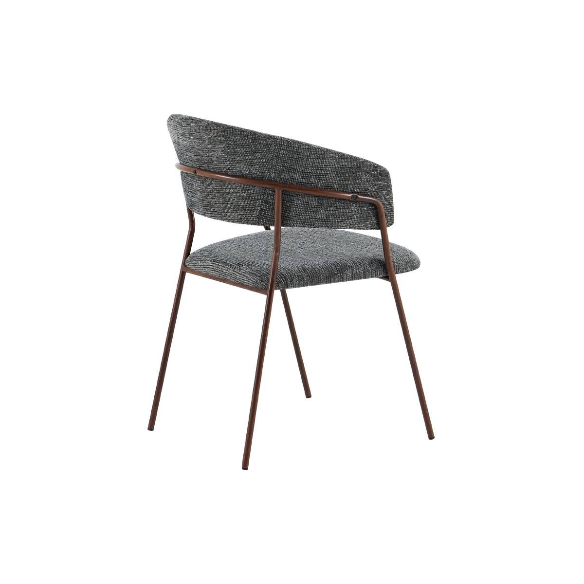 Lot de 2 chaises en tissu et métal KANOA gris, MADE IN MEUBLES