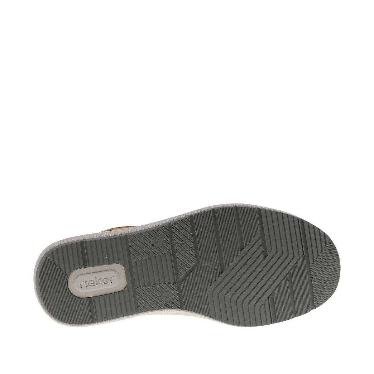 Sneakers jaune à talon plat avec des lacets et un zip latéral jaune, RIEKER
