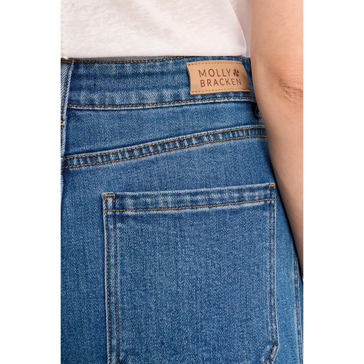 Jean taille haute et large blue denim, MOLLY BRACKEN
