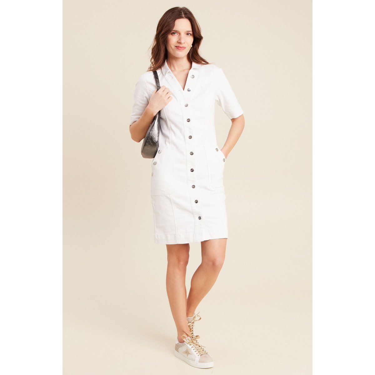 Robe droite en jean ecru, BREAL