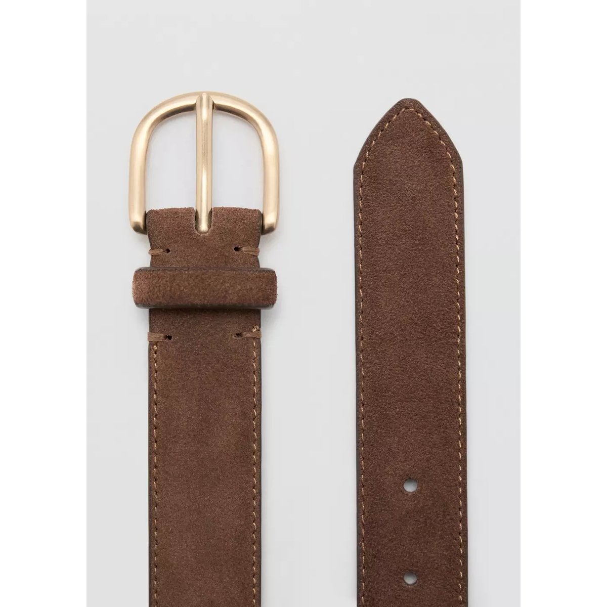 Ceinture cuir suède marron, MANGO MAN