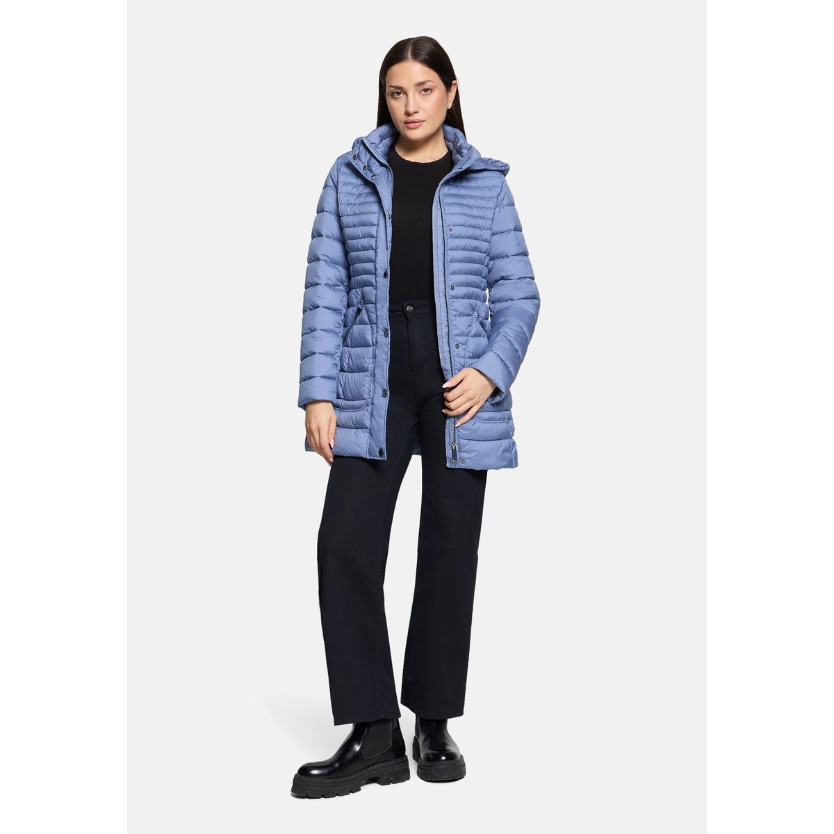 Veste matelassée à capuche amovible country blue, BETTY BARCLAY