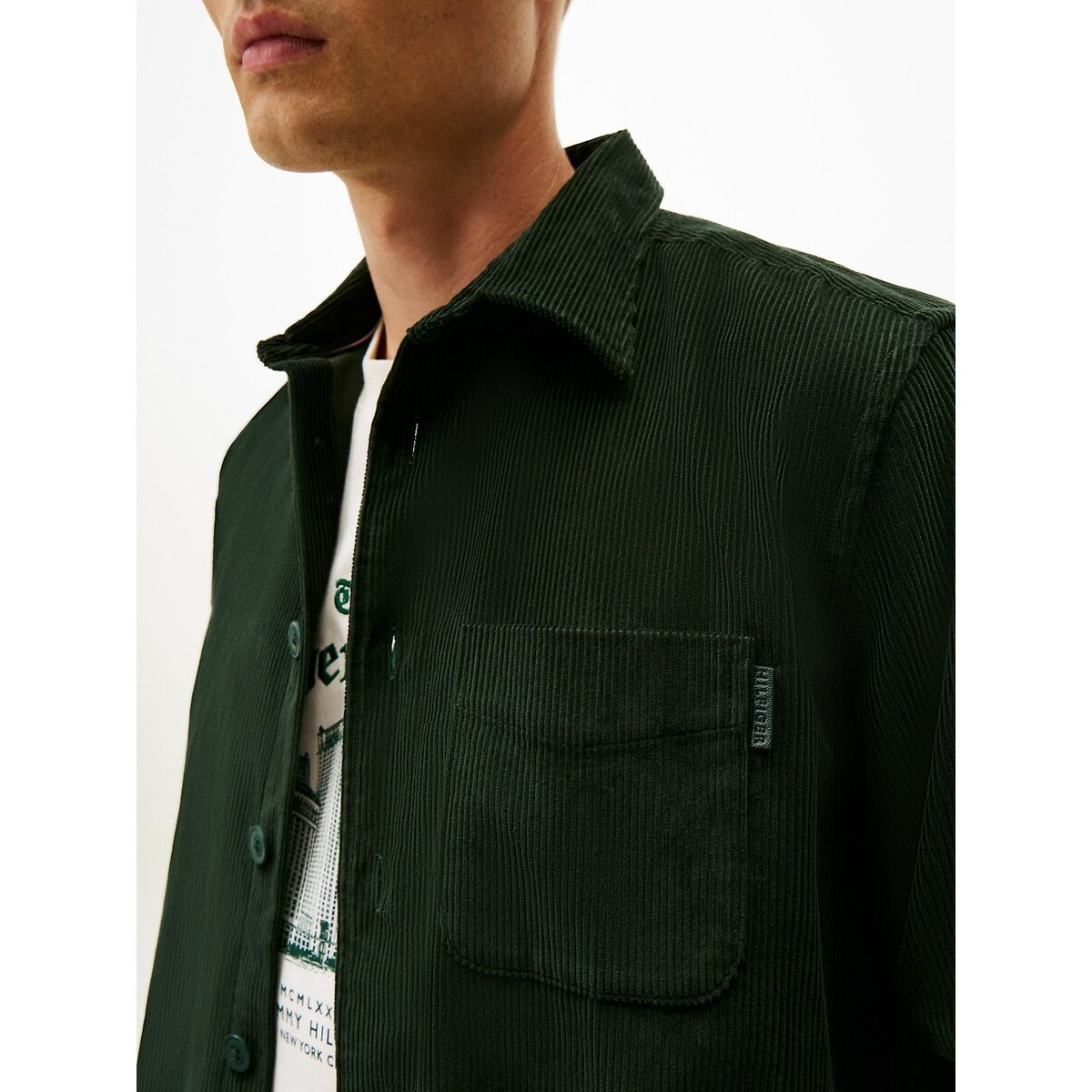 Surchemise en velours vert, TOMMY HILFIGER