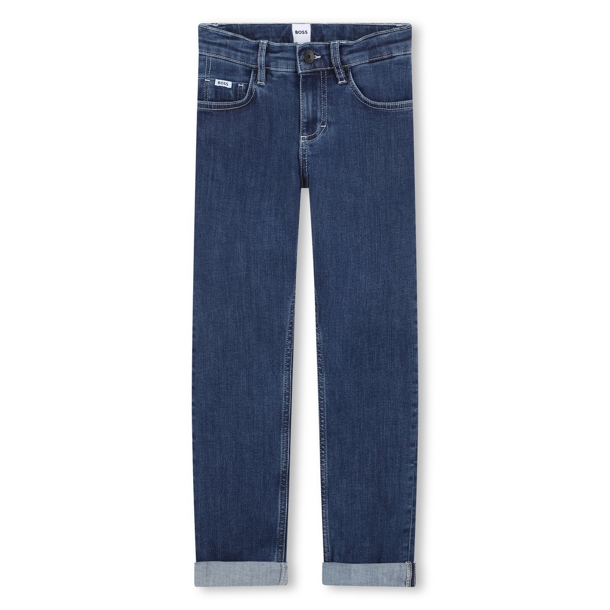 Jean ajusté 5 poches denim blue clear, BOSS KIDSWEAR