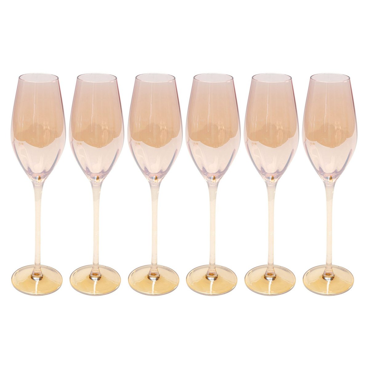 Lot de 6 flûtes à champagne, MOCCA marron, KARE DESIGN