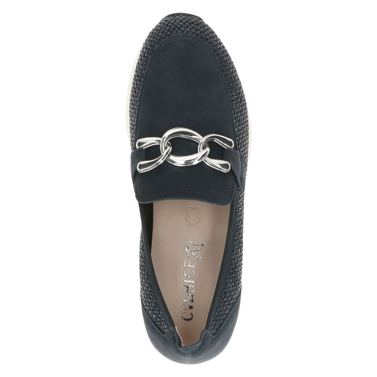 Slipper femme bleu blue océan combiné, CAPRICE