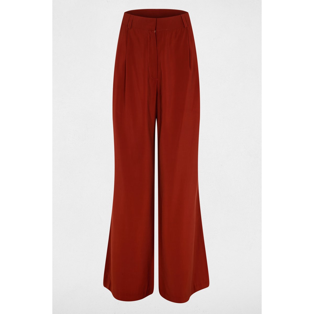 Pantalon large fluide marron cognac, MORGAN