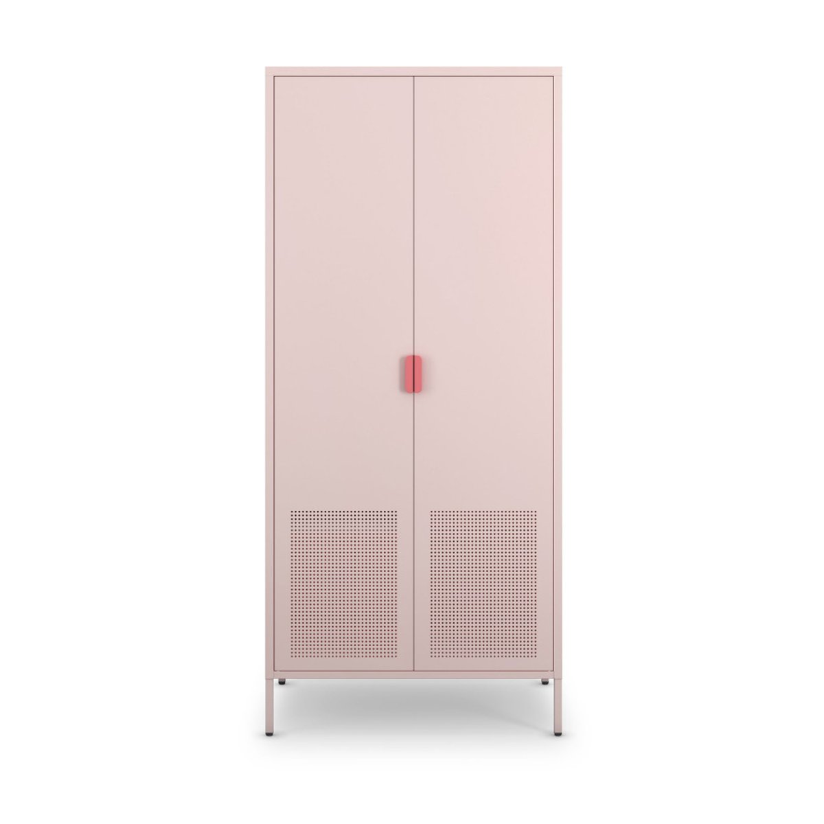 Armoire 2 portes en métal H180cm- ADEL rose blush, DRAWER