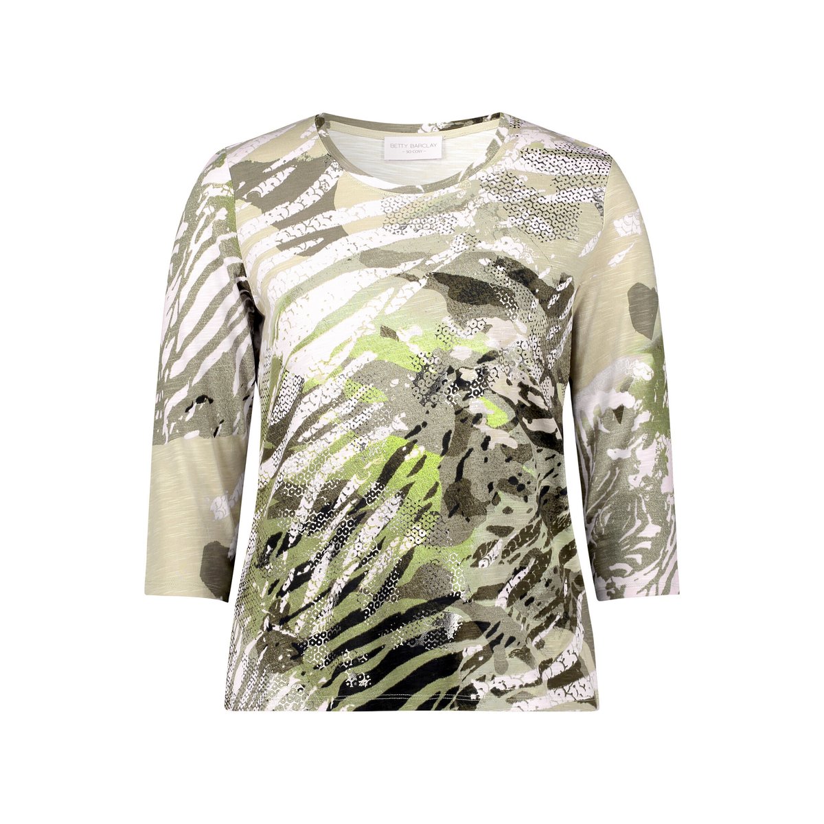 T-shirt basique à imprimé khaki/cream, BETTY BARCLAY