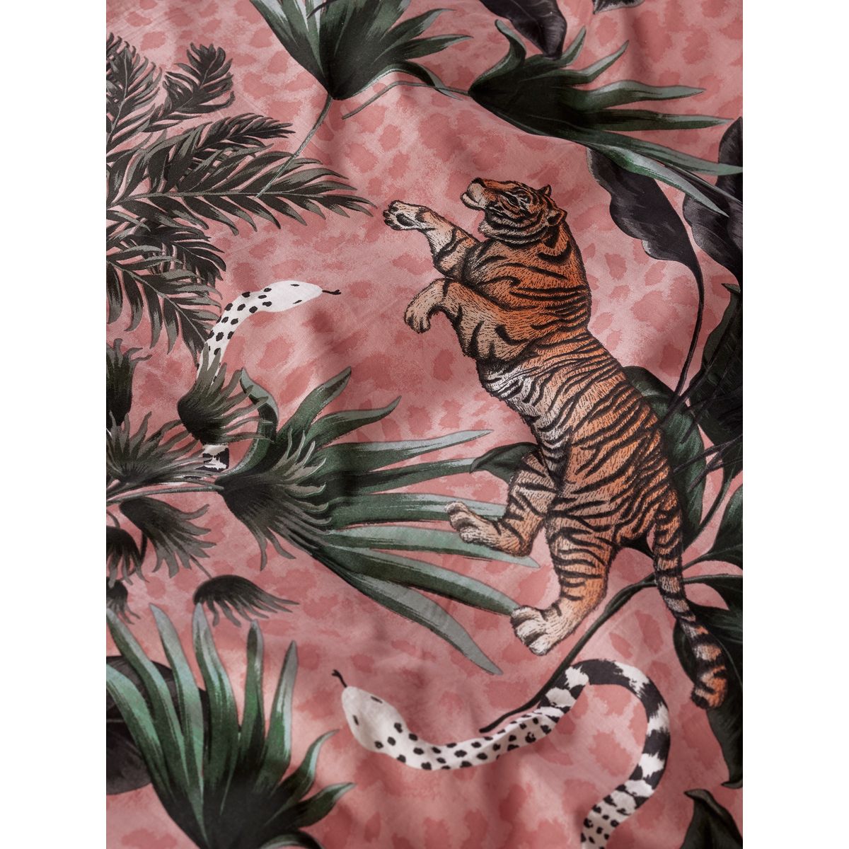 Housse de couette tigre à franges noir/rose, NEXT