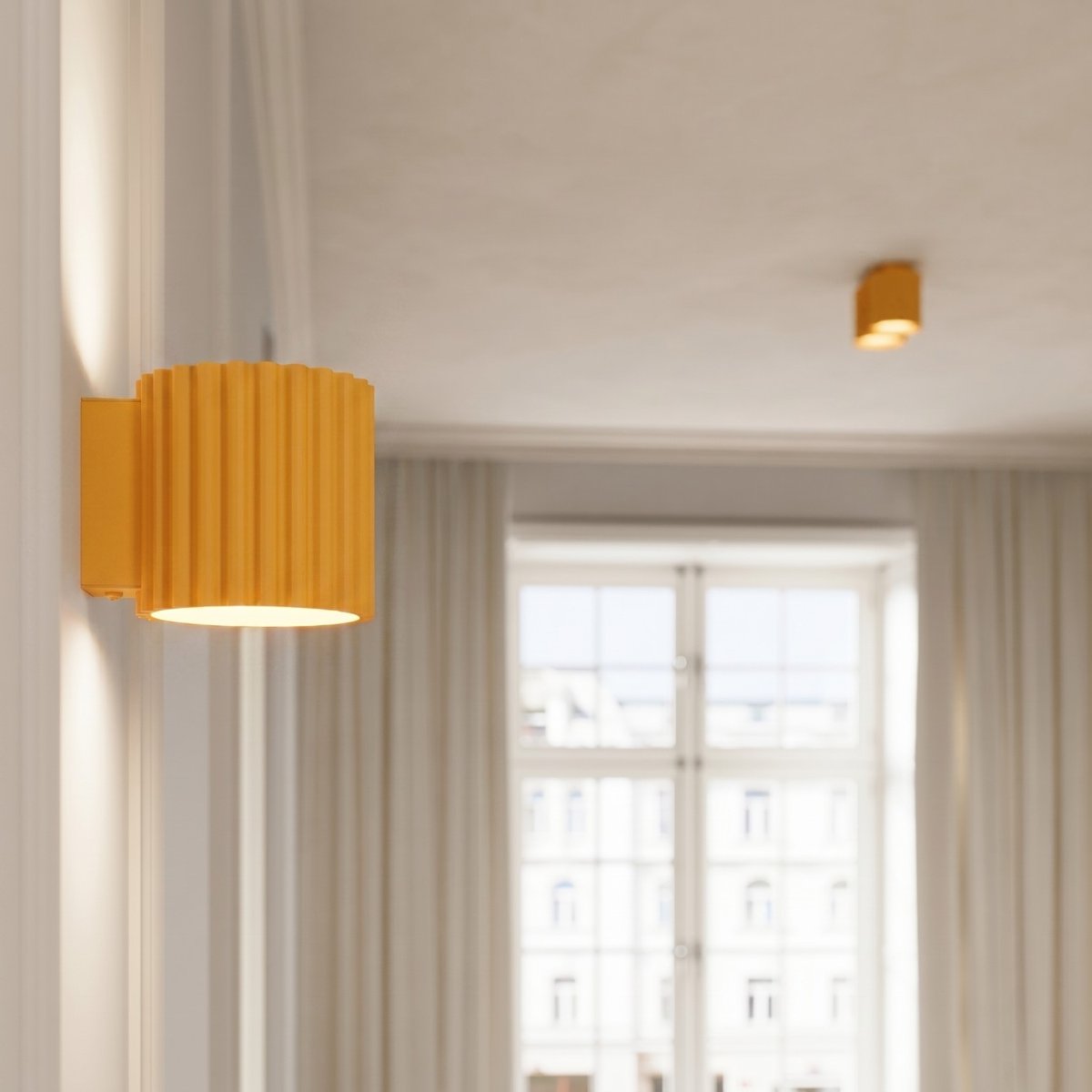 Plafonnier Aluminium Jaune GU10 1 AURA jaune, EDEN