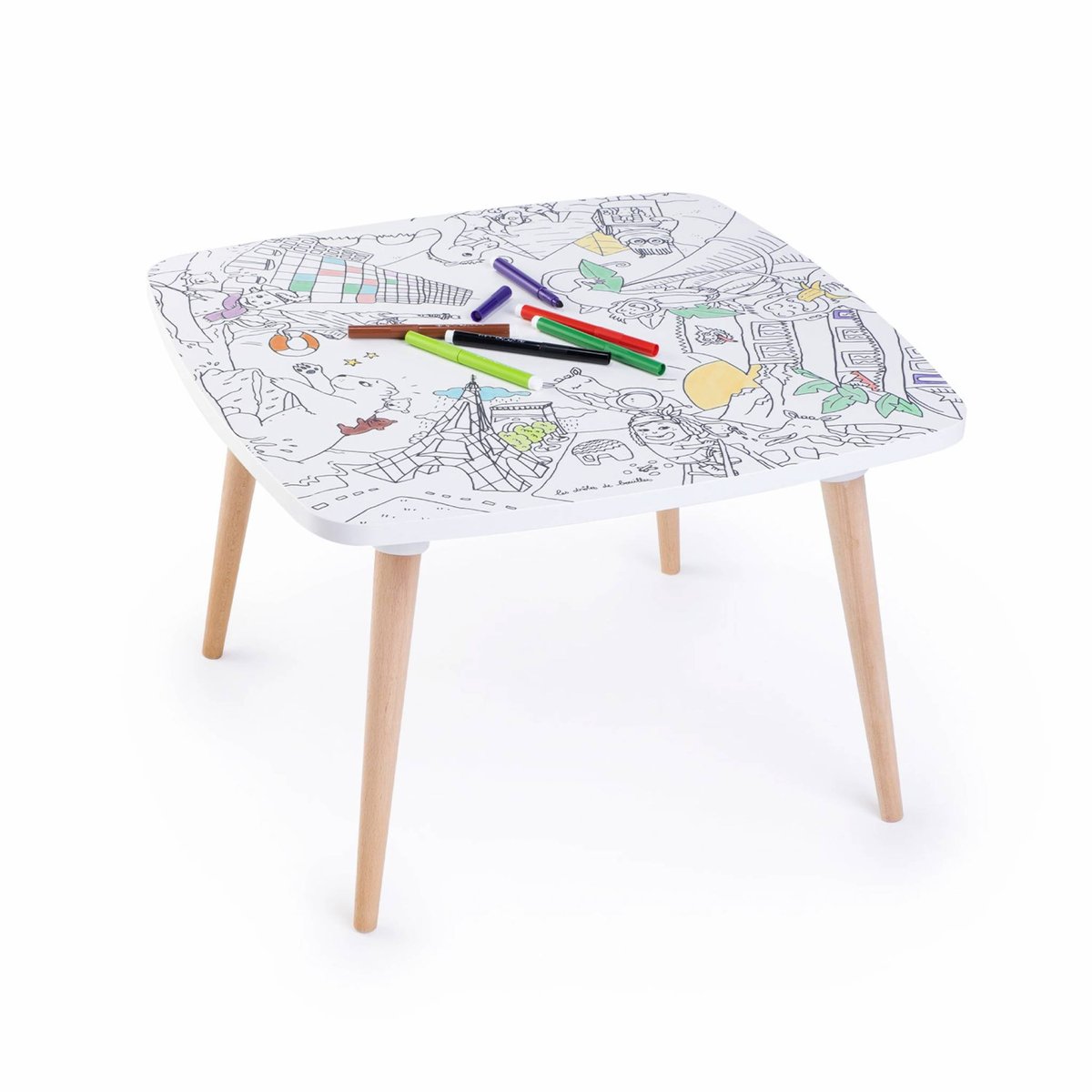Table à colorier enfant COLORITABLE 60CM AVEC 8 FEUTRES couleur unique, SWEEEK