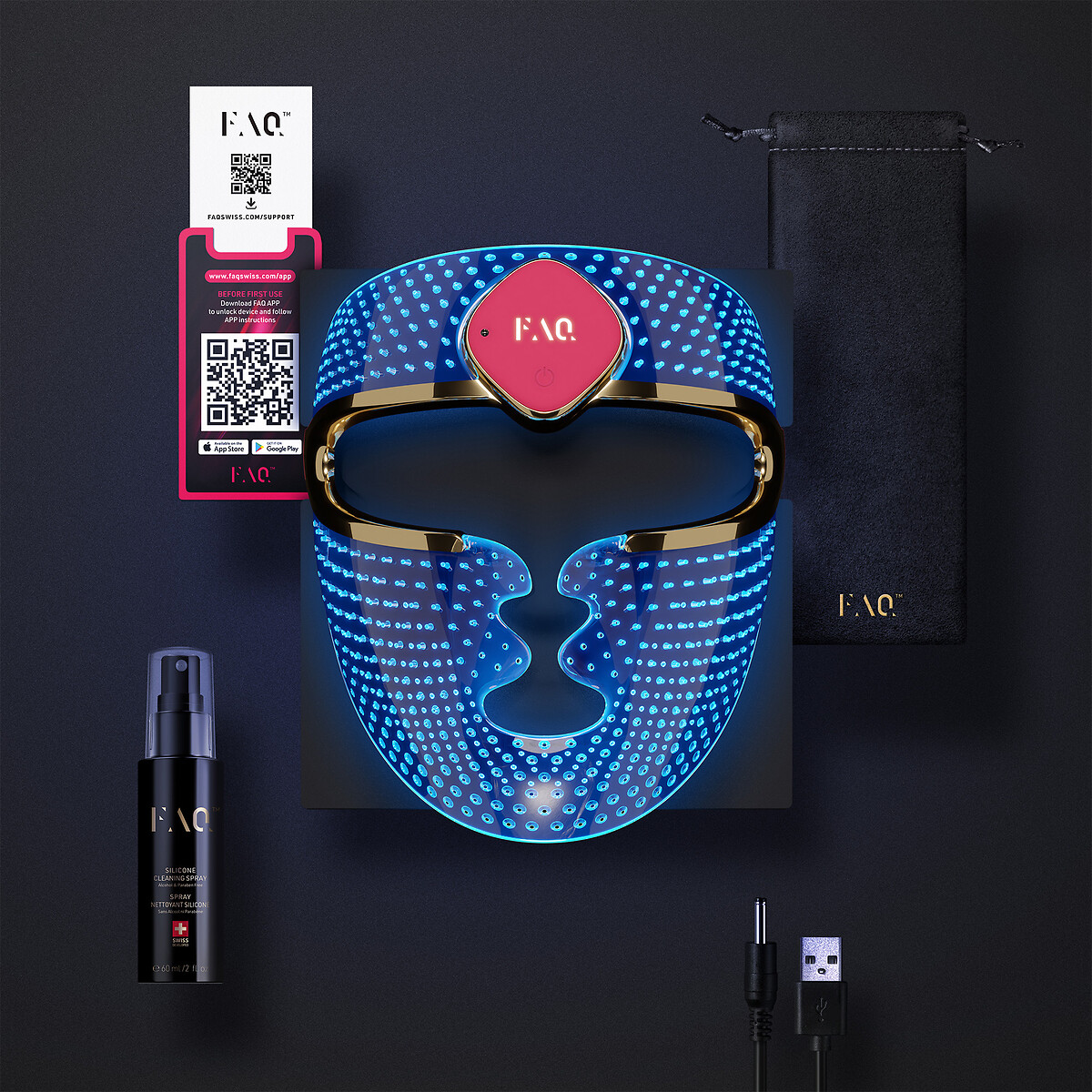 Masque led visage FAQ 201 transparent, FOREO
