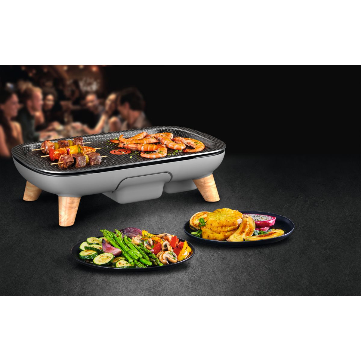 Plancha électrique CB658P01 gris à poser, 46x30 cm gris, TEFAL