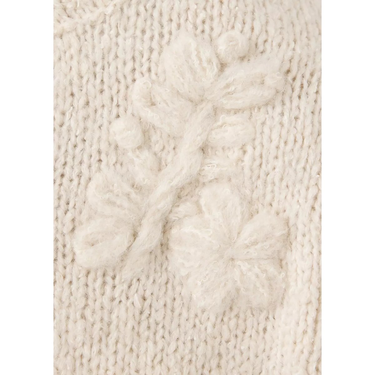 Cardigan maille fleurs ivoire, MANGO BABY